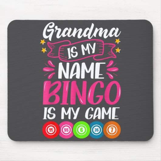 Grandma Bingo Player Funny Bingo Quote Design  Muismat (Voorkant)