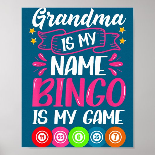 Grandma Bingo Player Funny Bingo Quote Design  Poster (Voorkant)