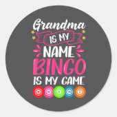 Grandma Bingo Player Funny Bingo Quote Design  Ronde Sticker (Voorkant)