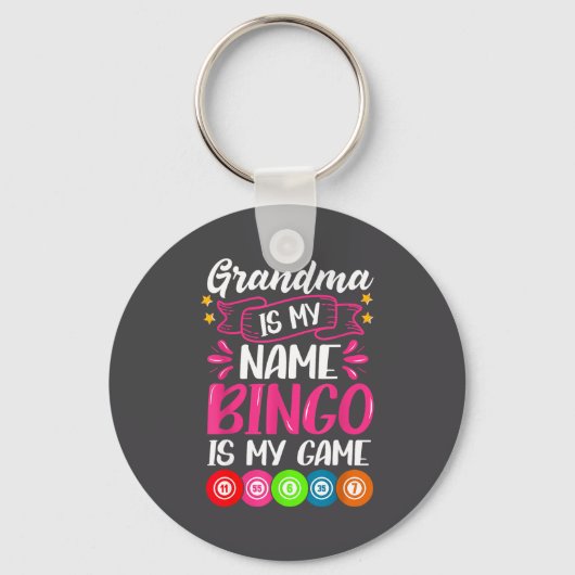 Grandma Bingo Player Funny Bingo Quote Design  Sleutelhanger (Voorkant)