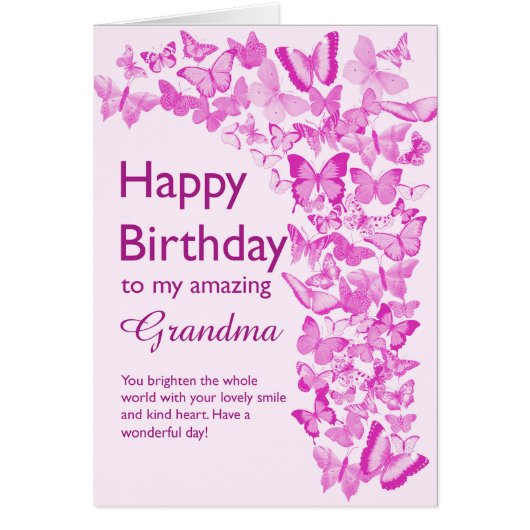 Grandma Birthday Butterflies (Voorkant)
