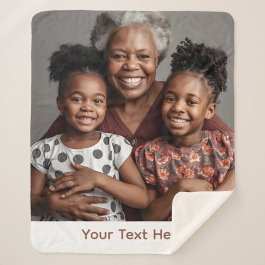 Grandma Blanket Personalized Sherpa Cozy Gift Idea Sherpa Deken (Voorkant)