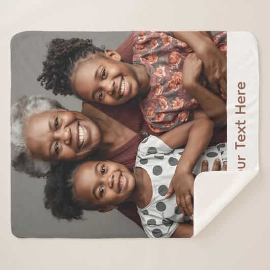 Grandma Blanket Personalized Sherpa Cozy Gift Idea Sherpa Deken (Voorkant (horizontaal))