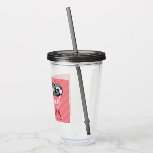 Grandma Blessed en Loved Photo Collage Acryl Drinkbeker (Links)