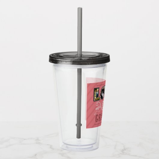 Grandma Blessed en Loved Photo Collage Acryl Drinkbeker (Rechts)