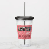 Grandma Blessed en Loved Photo Collage Acryl Drinkbeker (Voorkant)