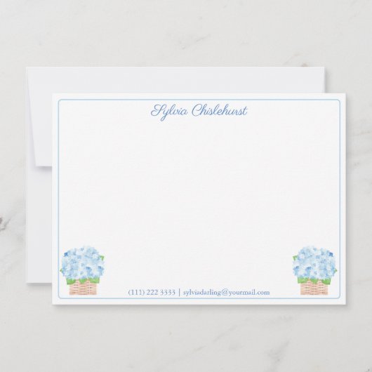 Grandma Blue hydrangeas , als noot van Bedankkaart (Voorkant)