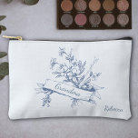 Grandma Blue Toile Floral Cosmetic Etui<br><div class="desc">Grandma Blue Toile Floral Cosmetic Accessory Pouch</div>