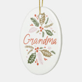 Grandma Bright Holly kerstfoto Keramisch Ornament (Links)