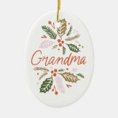 Grandma Bright Holly kerstfoto Keramisch Ornament (Voorkant)