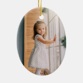 Grandma Bright Holly kerstfoto Keramisch Ornament (Achterkant)