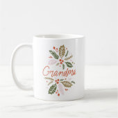 Grandma Bright Holly Kerstrood script Koffiemok (Links)