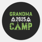 Grandma Camp 2025 Family Vacation Summer Camping C Ronde Sticker (Voorkant)
