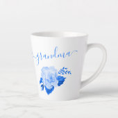 Grandma China Blue Waterverf Roos Latte Mok (Rechts)