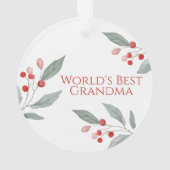 Grandma Christmas Ornament–Custom Photo & Foliage Ornament (achterkant)