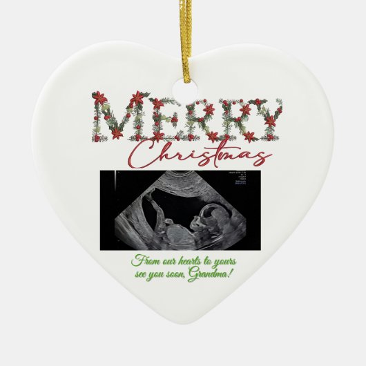 Grandma Christmas Ornament With a Baby Sonogram  (Voorkant)