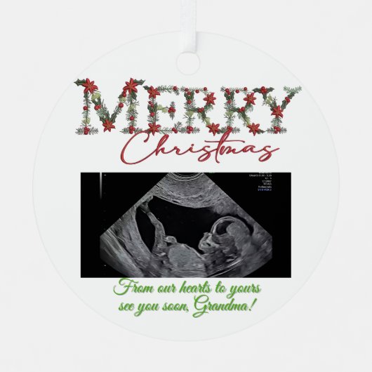 Grandma Christmas Ornament With a Baby Sonogram (Voorkant)