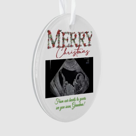 Grandma Christmas Ornament With a Baby Sonogram (voorkant)