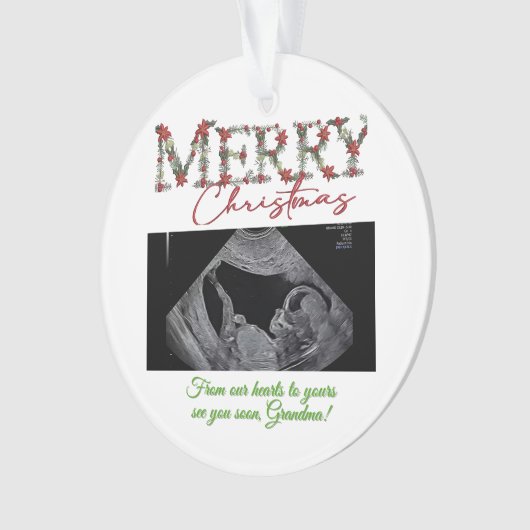 Grandma Christmas Ornament With a Baby Sonogram (voorkant)