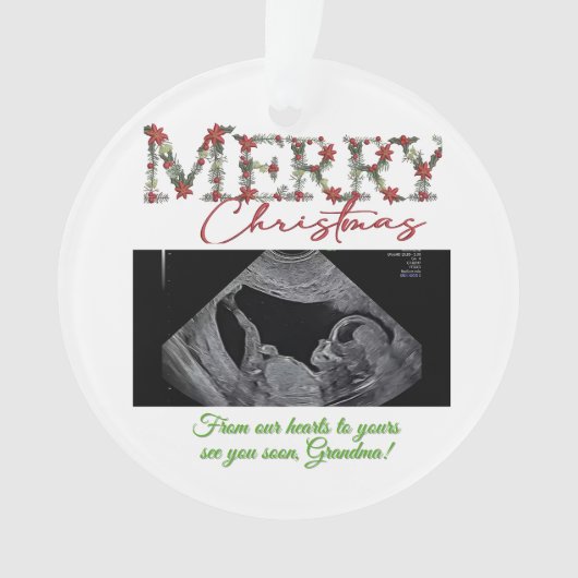 Grandma Christmas Ornament With a Baby Sonogram (voorkant)