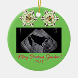Grandma Christmas ornament With a Baby Sonogram 