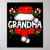 Grandma Christmas Pajama Santa Claus Family Matchi Poster (Voorkant)