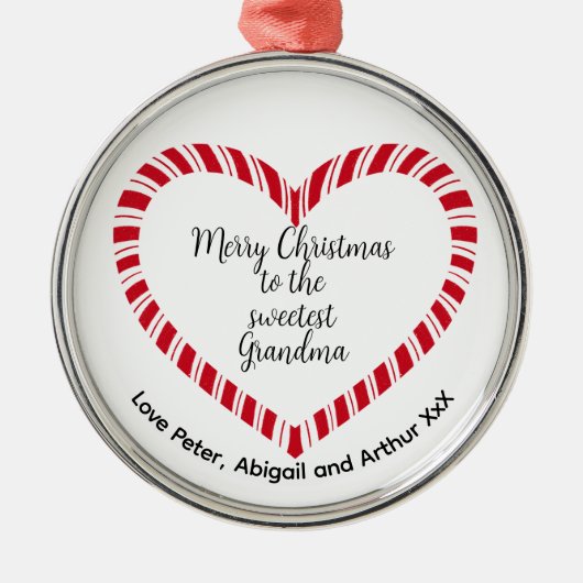 Grandma Christmas Tree Sweetest  Metalen Ornament (Voorkant)