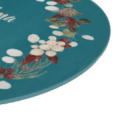 Grandma Christmas wreath on a rich teal  Snijplank (Hoek)