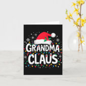 Grandma Claus Christmas Lights Santa Family Matchi Kaart (Gele Bloem)