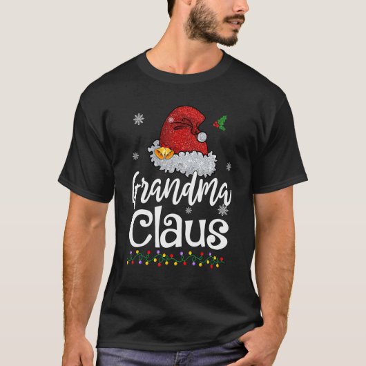 Grandma Claus Christmas Pajamas Family Matching T-shirt (Voorkant)