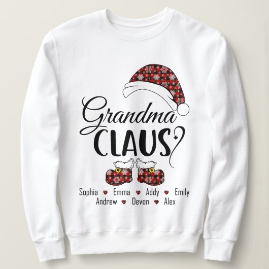 Grandma Claus Gift voor Kerstmis Trui (Design voorkant)