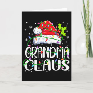Grandma Claus Shirt Christmas Lights Pajama Family Kaart
