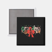 Grandma Coquette Bow Christmas Merry Xmas Family M Magneet (Voorkant / Achterkant)