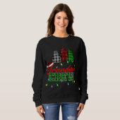 Grandma Crew Tree Buffalo Plaid Matching Family Ch Trui (Voorkant volledig)