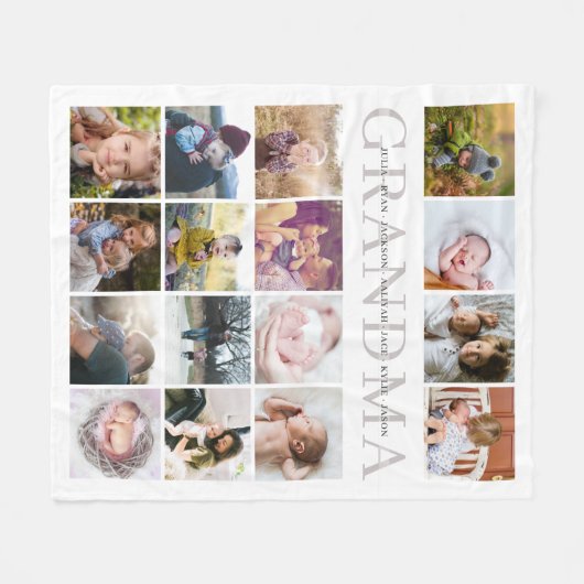 Grandma Custom Personalized Fleece Deken (Voorkant (Horizontaal))