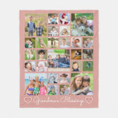 Grandma Custom Text Heft Roos roze Fleece Deken (Voorkant)