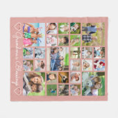 Grandma Custom Text Heft Roos roze Fleece Deken (Voorkant (Horizontaal))