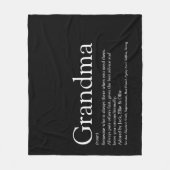 Grandma Definition Black and White Modern Fun Fleece Deken (Voorkant)