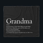 Grandma Definition Black and White Modern Fun Fleece Deken<br><div class="desc">Personalise for your Grandma,  Granny,  Nana or Nan to create a unique gift. This elegant blanket is a perfect way to show her how amazing she is every day. You can even customise the background to their favourite color. Designed by Thisisnotme©</div>