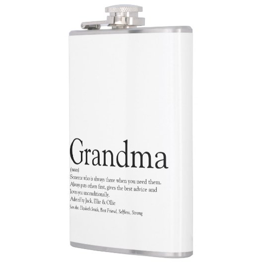 Grandma Definition Gezegde Fun Black en White Heupfles (Links)