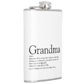 Grandma Definition Gezegde Fun Black en White Heupfles (Rechts)