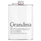Grandma Definition Gezegde Fun Black en White Heupfles (Voorkant)