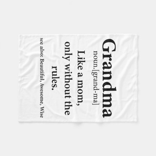 Grandma Definition Like Mom Without Rules Funny Gr Fleece Deken (Voorkant (Horizontaal))