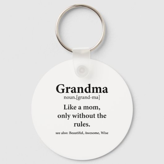 Grandma Definition Like Mom Without Rules Funny Gr Sleutelhanger (Voorkant)