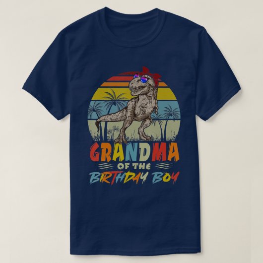 Grandma Dinosaur Birthday Boy Ma Matching Family T-shirt (Design voorkant)