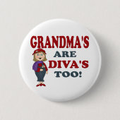 GRANDMA DIVA RONDE BUTTON 5,7 CM (Voorkant)