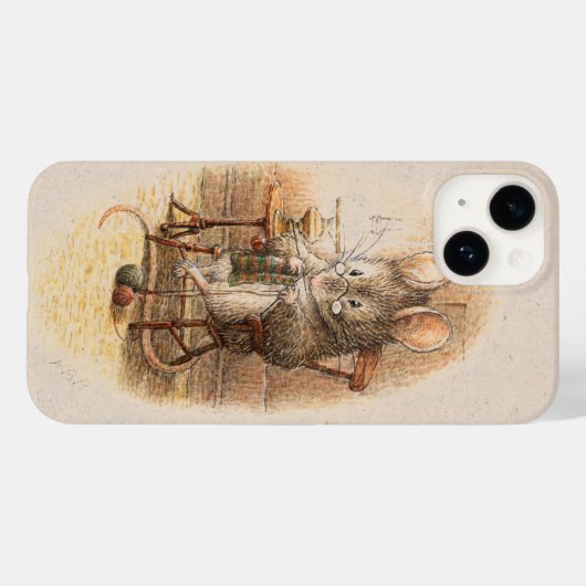 Grandma Dormouse Knitting Case-Mate iPhone Case (Achterkant (horizontaal))