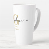 Grandma Elegant Script Monogram Golden Ochre Latte Mok (Rechterhoek)