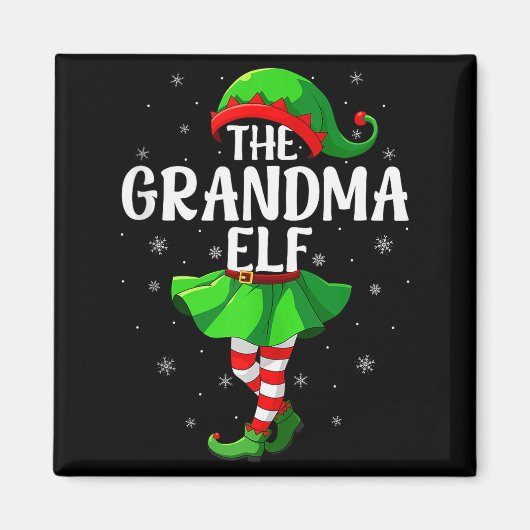 Grandma Elf Christmas Girls Women Elf Squad Xmas F Magneet (Voorkant)