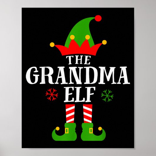 Grandma Elf Funny Matching Family Christmas Pajama Poster (Voorkant)